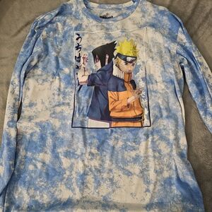Vintage Naruto Shirt Men XL Blue Tie Dye Sasuke Shonen Jump Anime Manga